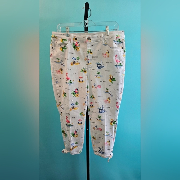 Talbots Tie-Hem Novelty Crop Capris - Picture 4 of 11